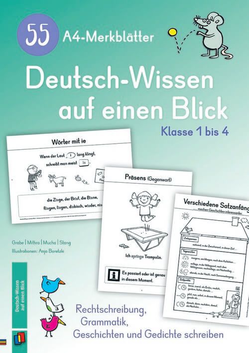 55 A4-Merkblätter - Deutsch-Wissen auf einen Blick - Klasse 1 bis 4