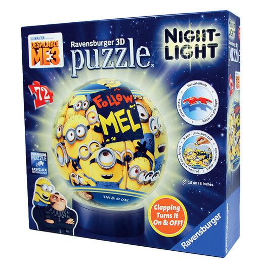 Ravensburger 3D Puzzle - Night-Light - Minions - 72 Teile