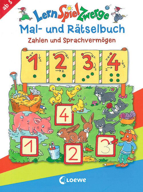 Mal- und Rätselbuch - Zahlen und Sprachvermögen - LernSpielZwerge