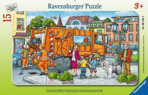 Unterwegs mit der Müllabfuhr - Ravensburger Kinderpuzzle - 15 Teile