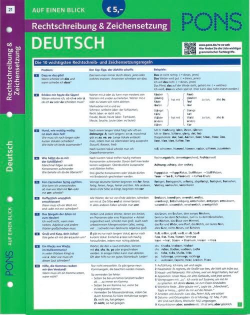 PONS - Auf einen Blick - Rechtschreibung & Zeichensetzung - Deutsch