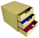 Natura-Schubladen-Box A4 mit 3 Schüben, aus Pappe