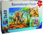 Puzzle - Wilde Giganten - Ravensburger Kinderpuzzle - 3 x 49 Teile