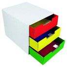Schubladen-Box A4 'ColorFIT' mit 3 Schüben, aus Pappe