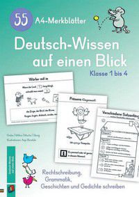 55 A4-Merkblätter - Deutsch-Wissen auf einen Blick - Klasse 1 bis 4